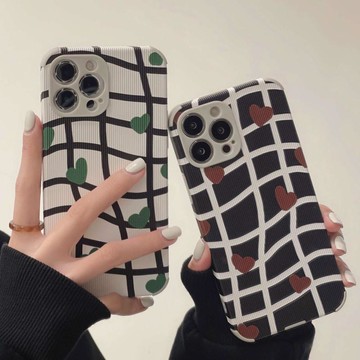 簡約清新扭曲愛心格子豎紋VIVOZ5I手機殼全包軟V17硅膠y31s個性潮iqooneo5防摔U3X創意Y70S男女y73s保護套y15