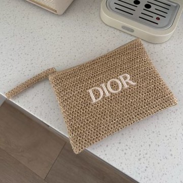 DIOR迪奧 草編手拿化妝包