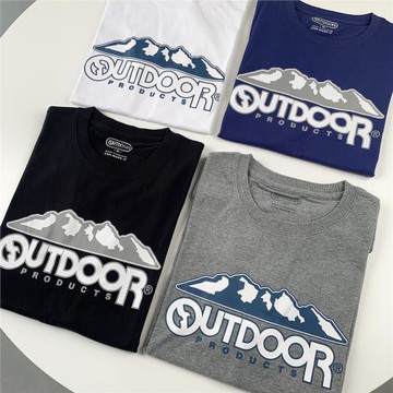 日單 outdo*r 大字母 山脈 印花 戶外 山系 男女 純棉 短袖T恤