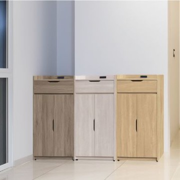 文創集 多坦福2尺二門單抽低鞋櫃(三色可選＋充電插座設置)-61x40.5x121-cm免組