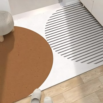 玄關絲圈地墊  日式莊園  80 x 50cm  日式莊園 白色 + 棕色 + 黑色  1片