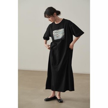 復古t恤裙純棉高個子油畫印花