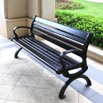 公園椅戶外長椅鑄鋁靠背椅室外庭院花園椅子雙人陽臺休閑長凳子