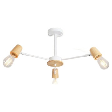 HoneyComb 北歐風橡木半吸頂燈三燈  1入  木色