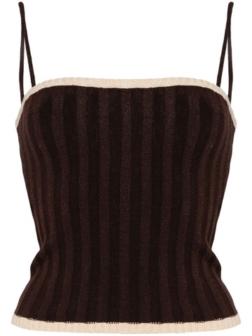 Faithfull the Brand - Albarella ribbed-knit top - women - Acrylic/Nylon/Elastane - L - Brown