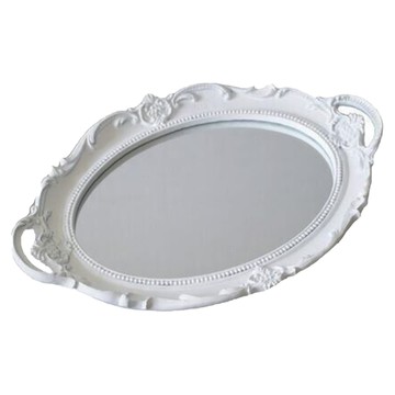 Prologue 英式古典鏡面飾台 oval-02 白色橢圓形  23.5 x 15 x 2.5cm