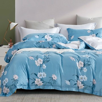 天絲™40支100%萊賽爾纖維 / 四件式兩用被床包組 / 筑夢花語