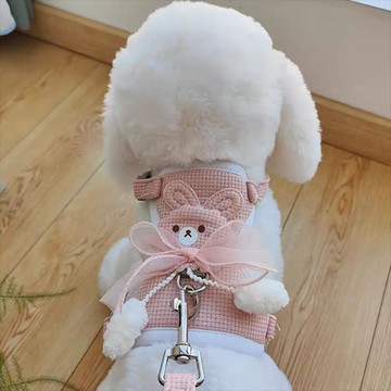 【萌寵用品】狗狗牽引繩背心式小型犬泰迪比熊狗鏈子遛貓咪胸揹帶狗繩寵物用品 臺灣出貨