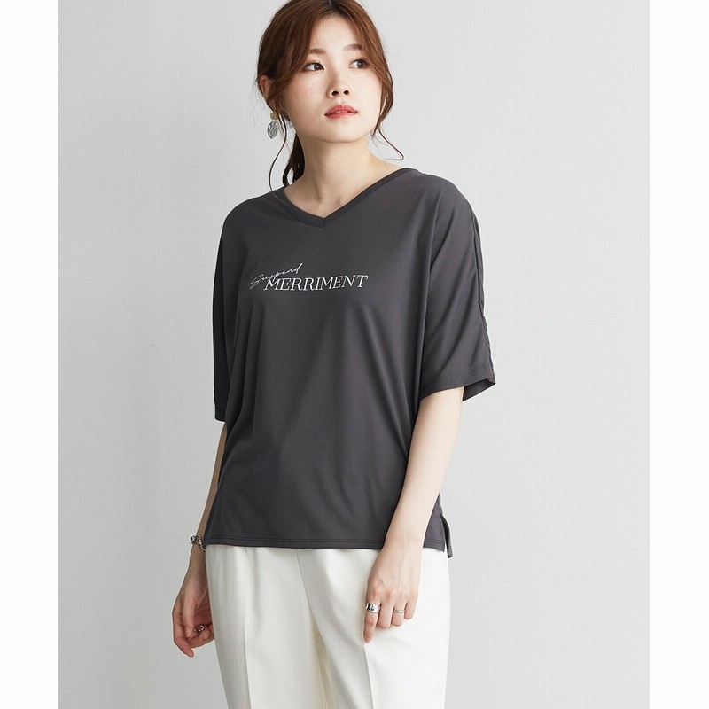 ｖネックドルマンスリーブロゴｔシャツ Tシャツ カットソー レディース T Shirts 通販 Lineポイント最大get Lineショッピング