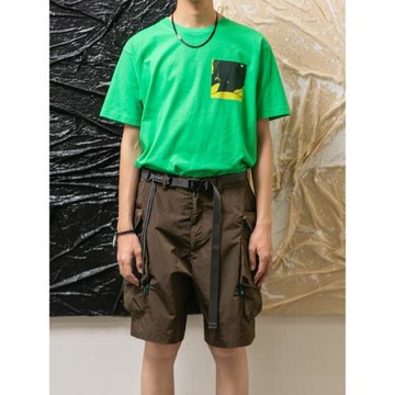 FISHING MEN工裝短褲男夏季日系潮牌中褲寬松休閑潮牌外穿五分褲