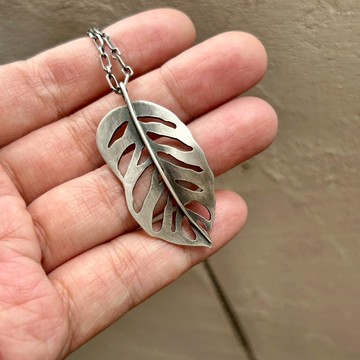 【Plant 系列】#a407 龜背芋項鍊/ 925銀/ 手工禮物/ 客製化