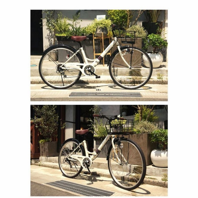 MY PALLAS マイパラス折りたたみ自転車 ホワイト 自転車 MYPALLAS 折り畳み自転車 6段変速 ホワイト