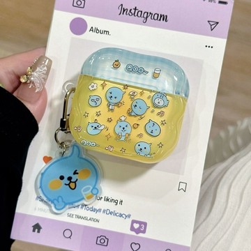 耳機殼 冰藍可愛酷兒Qoo蘋果airpods1/2耳機殼pro/pro二代藍牙降噪4代
