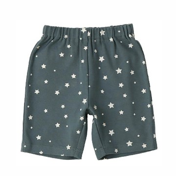 日本 ZOOLAND - 百搭印花彈力休閒短褲-星星-炭灰