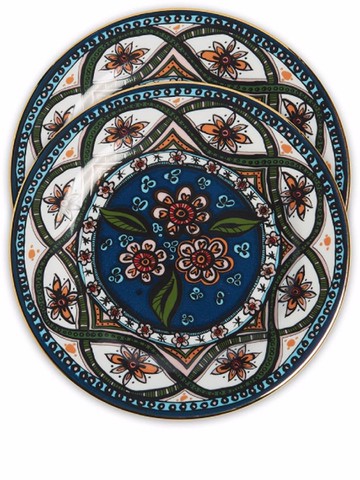 La DoubleJ - Sacred Circle set of 2 dessert plates - unisex - Porcelain - One Size - Blue