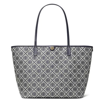 精選★TORY BURCH T Monogram 經典印花拉鍊雙T徽織物 女款大號托特包 152301 (預購)~【購物節★菲尼斯 國際精品3折起 春夏新品 換季下殺】