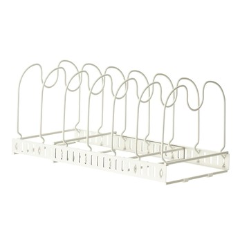 多功能廚房收納置物架 可伸縮底座 金屬材質  白色  1組