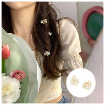 梨花HaNA 早春仙氣小花朵．微透晨光小花抓夾四件套