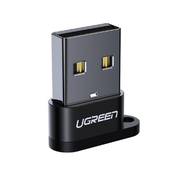 UGREEN USB A公轉Type-C母 鋁殼帶掛繩黑色 迷你版