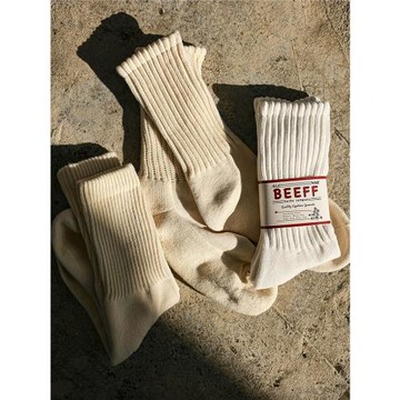 Beeff“閃電紋-襪筒”新疆棉復古日系潮流男毛巾中筒運動襪rototo