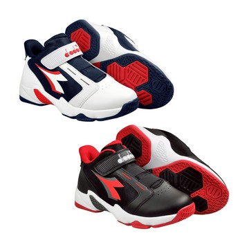 DIADORA迪亞多那 大童籃球運動鞋 童運動鞋 籃球鞋 童鞋 魔鬼氈 保護後跟 吸震 減壓 健康鞋墊 止滑 白藍 黑紅