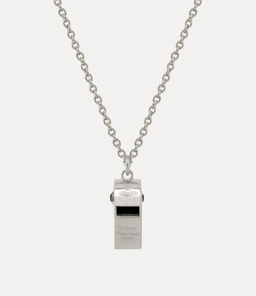 Vivienne Westwood Man. Whistle Pendant Necklace Platinum-black-enamel-black-diamond-crystal Platinum-black-enamel-black-diamond-crystal Men