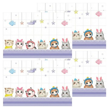 半島良品 炫染廚房防油貼磁磚貼 貓和海洋  4個  300 x 60cm
