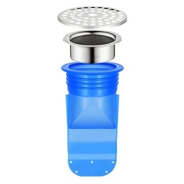 新防臭防蟲下水道地漏2件組 A款  1組  銀色 + 藍色