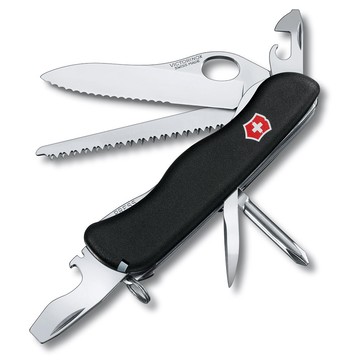VICTORINOX 瑞士維氏12用單手開防滑刀殼瑞士刀-黑 (0.8463.MW3)