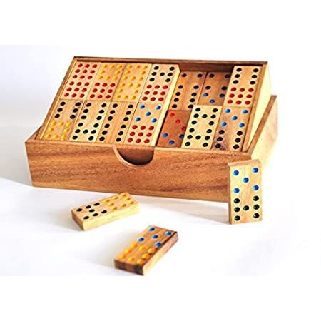 Domino Game Set Handmade Wooden＿並行輸入品