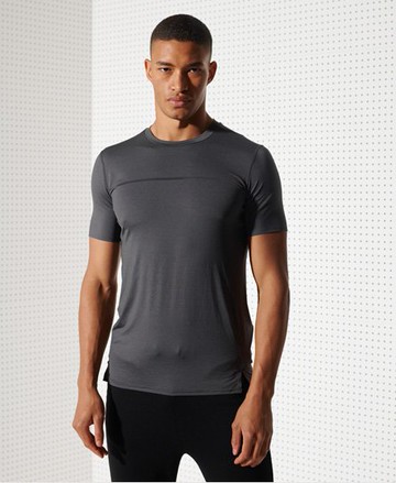 Superdry Men's Men's Sport Training Cooling Track T-Shirt Dark Grey / Slate - Size: Xxl