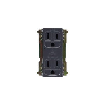 朝日電工 ere-1512sh 卡式灰色接地雙插座 (2入組)