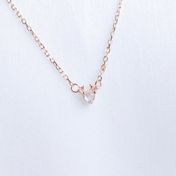 月光石925純銀麋鹿項鍊