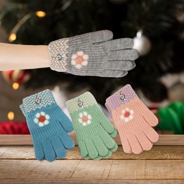 比得兔小花兒童刺繡手套-14.5cm-GL5632-2雙入