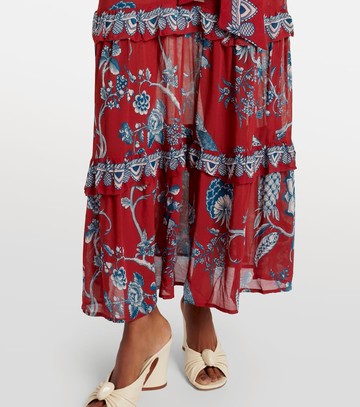 Farm Rio Tropical Landing ruffled maxi dress