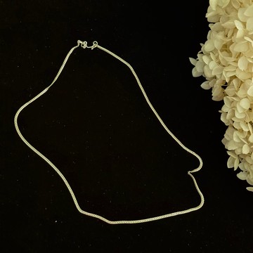 51038-迷人純銀緊密扁平古巴編織項鍊