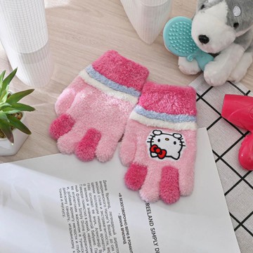 童萊卡凱蒂貓立體條紋手套-粉