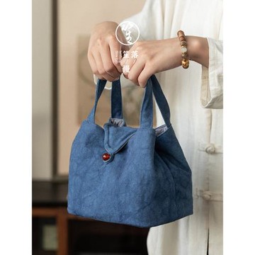 落笙棉麻旅行茶具套裝收納包加厚加大便攜茶葉罐茶壺茶杯茶事布包