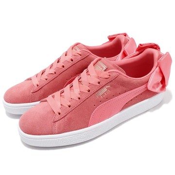 PUMA 休閒鞋 Suede Bow 嫩粉橘 女鞋 麂皮 緞帶 蝴蝶結 馬卡龍 網美  粉橘 白 [36731701]