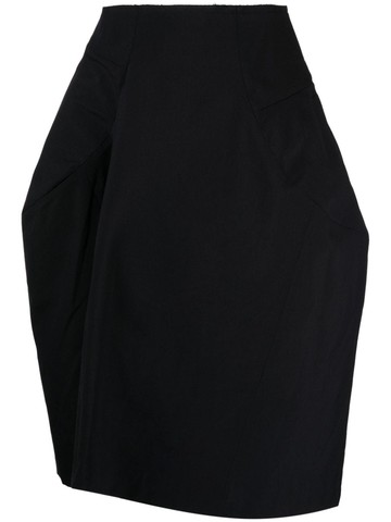 Comme Des Garçons - panelled wool midi skirt - women - Wool/Cupro - XS - Blue