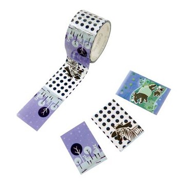 ESTAPE點斷直拉式貼紙動物派對系列/動物黑白配/25mmx5M