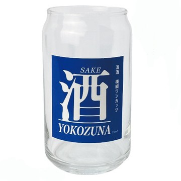 多用途酒杯 又敗家日本製sun art有趣味設計360cc易開罐清酒一口杯玻璃杯SAN3882-5橫綱鐵鋁罐啤酒杯咖啡杯水杯飲料