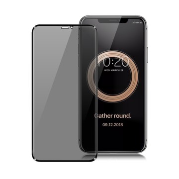 Xmart for iPhone X / iPhone Xs / iPhone 11 Pro 防偷窺滿版2.5D鋼化玻璃保護貼-黑