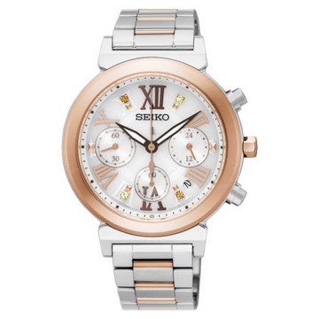 SEIKO 精工 LUKIA 太陽能羅馬計時女錶(V175-0DR0KS SSC854J1)