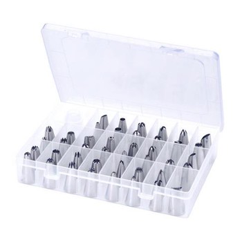 不銹鋼裱花嘴全套 擠花嘴頭韓式花形盒裝家用擠奶油曲奇烘焙工具