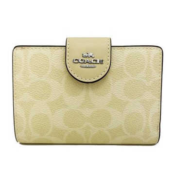 【COACH】C LOGO鈔票零錢袋中夾(月光石黃)