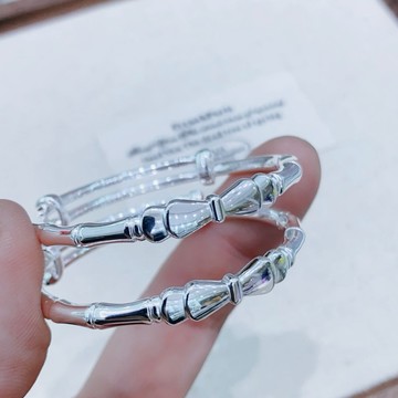 《現貨》眉兒銀飾 999足銀 蝴蝶結小孩手環 純銀手環 兒童手環