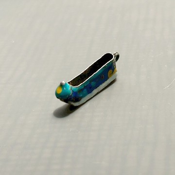 老銀琺瑯繡花鞋吊飾- 純古董SA-126