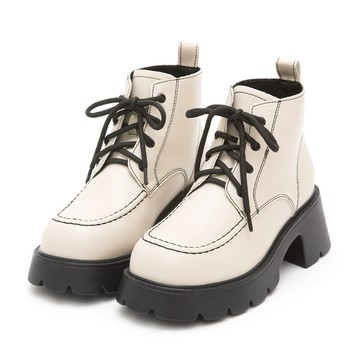 D+AF 好感俏皮．撞色車線厚底綁帶短靴