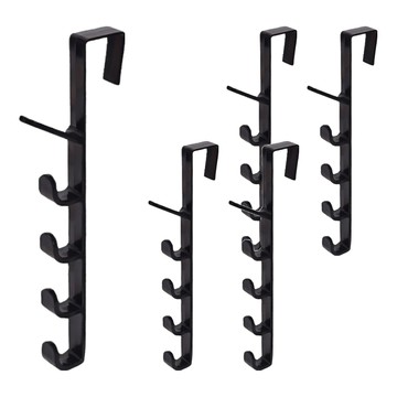 衣櫃門後掛勾 塑膠材質  經典黑  5個